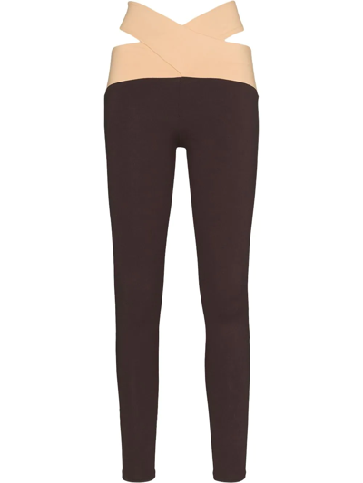 Live The Process Orion Colour-blocked Stretch-jersey Leggings In Chocolate