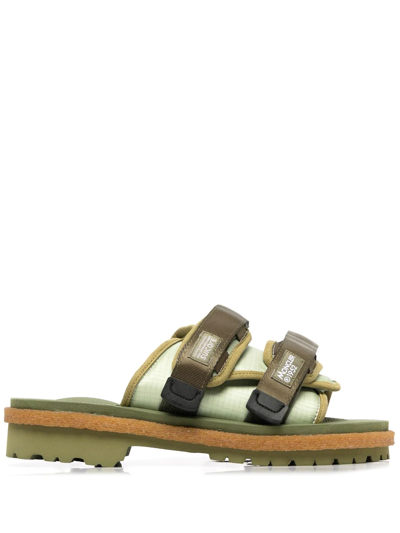 Moncler X 1952 X Suicoke 魔术贴凉鞋 In Green