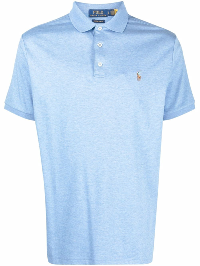Polo Ralph Lauren Embroidered Logo Polo Shirt In Blue