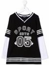 Dsquared2 Teen Layered-effect Oversized T-shirt In Black