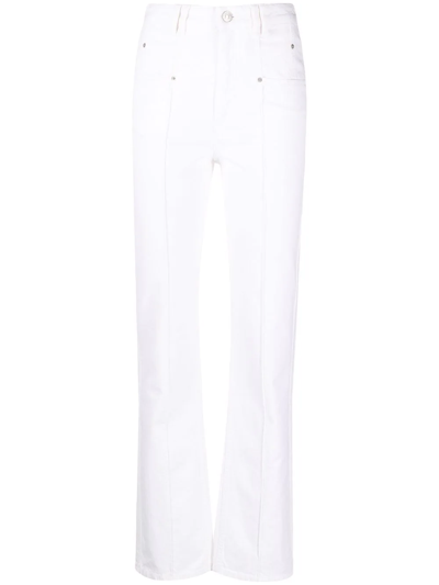 Isabel Marant Seam Detailed Bootcut Jeans In White