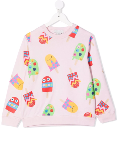 Stella Mccartney Kids' Ice Lollies Print Sweatshirt In Pink