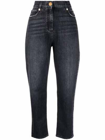 Balmain Low-rise Boyfriend Jeans In Black