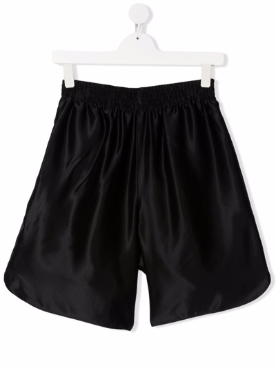 Mm6 Maison Margiela Kids' Sports Shorts With Embroidery In Black