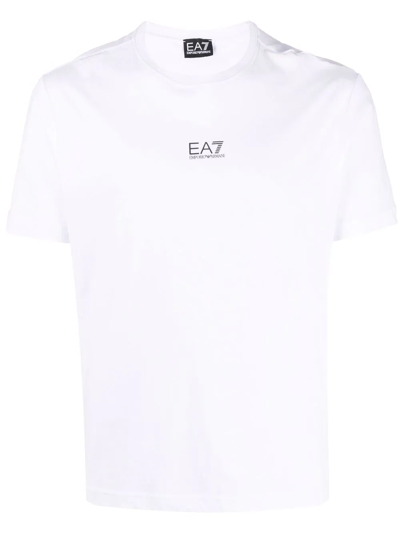 Ea7 Logo-print Short-sleeve T-shirt In White