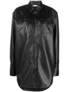 The Mannei Women's Patras Oversized Leather Shirt In Black