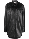 The Mannei Patras Leather Shirt In Black