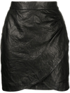 Zadig & Voltaire Zadig&voltaire Womens Noir Julipe Crinkled Leather Mini-skirt In Black
