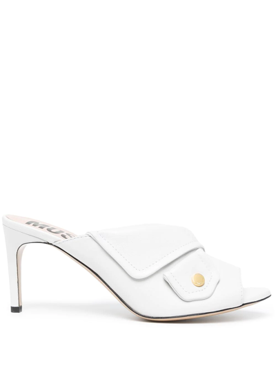 Moschino Open-toe Leather Mules In White