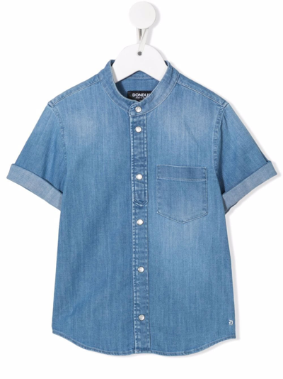 Dondup Kids' Short-sleeved Cotton Denim Shirt