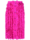Msgm Ruffle-detail High-waisted Skirt In Pink