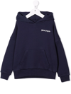 Palm Angels Felpa Blu Navy In Cotone Con Cappuccio In Blue