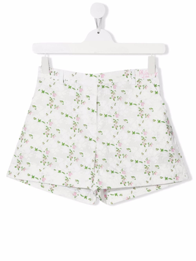 Philosophy Di Lorenzo Serafini Kids' White Short For Girl With Flowers