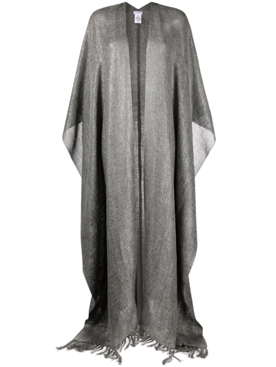 Brunello Cucinelli Fringe-trim Long-length Shawl In Silver