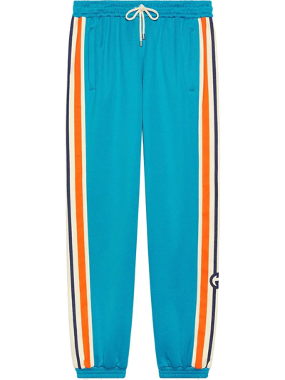 Gucci Side-stripe Track Pants In Blue