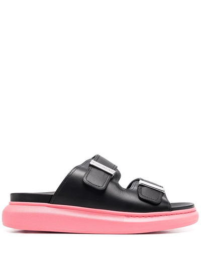 Alexander Mcqueen Double-strap Two-tone 50mm Sandals In Black