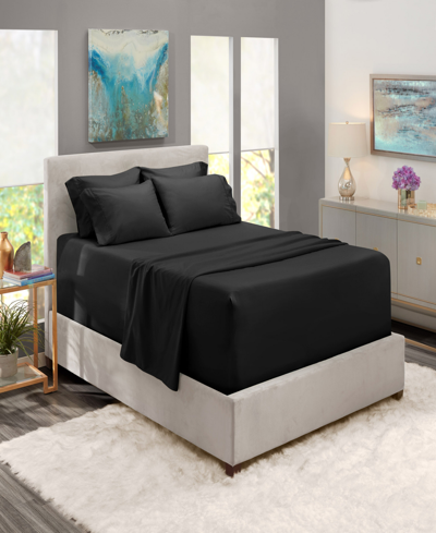 Nestl Bedding Bedding 4 Piece Extra Deep Pocket Bed Sheet Set, Twin In Black