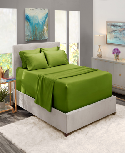 Nestl Bedding Bedding 4 Piece Extra Deep Pocket Bed Sheet Set, Twin Bedding In Calla Green