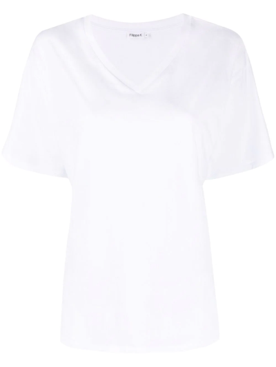 Filippa K Organic-cotton V-neck T-shirt In White