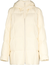 Jil Sander Quilted Hooded Puffer Jacket In Neutrals