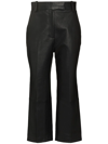 KHAITE MELIE CROPPED LEATHER TROUSERS