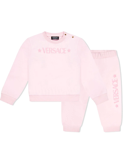 Versace Babies' Logo印花运动套装 In Pink