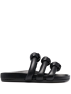 Rick Owens Granola Knot-detail Slides In Black