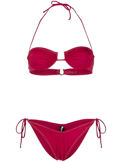 Reina Olga Penny Halterneck Bikini In Red