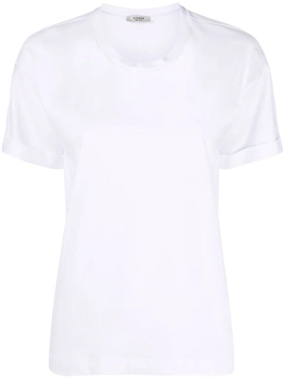 Peserico Round-neck Short-sleeved T-shirt In Bianco