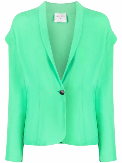 Forte Forte Drop-shoulder Single-breasted Blazer In Green