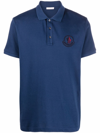 Moncler Short Sleeve Logo Polo Shirt In Blue