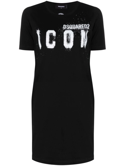 Dsquared2 Icon T-shirt Dress In Black