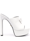 Versace La Medusa Platform Mules, Female, White, 41 In Optical White