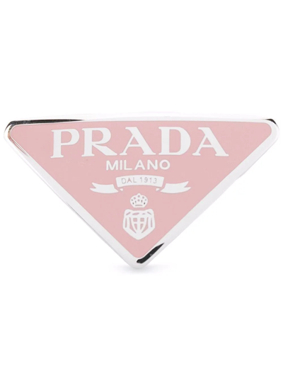 Prada Logo-plaque Hair Clip In Pink