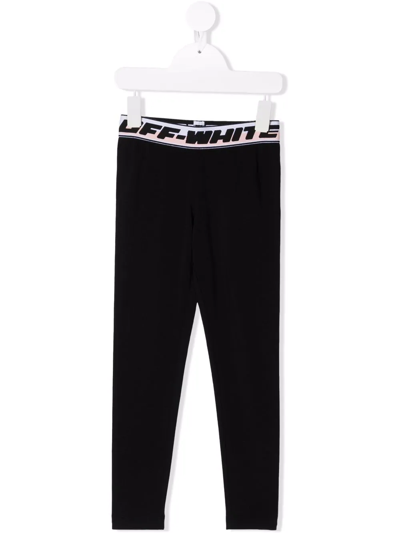 OFF-WHITE LOGO-WAISTBAND LEGGINGS