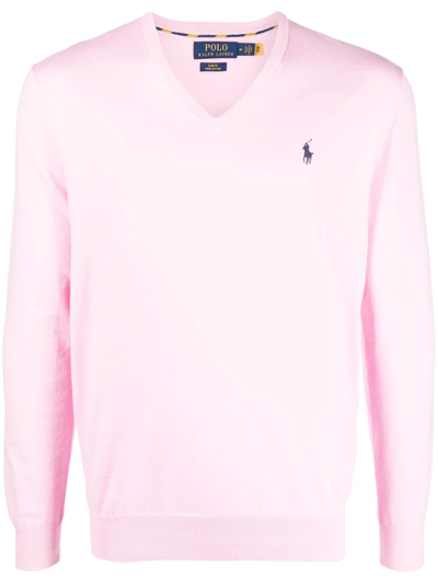Polo Ralph Lauren Polo Pony Fine-knit Jumper In Pink | ModeSens