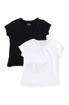 Harper Canyon Kids' Cotton Short Sleeve T-shirt In White- Black Pack