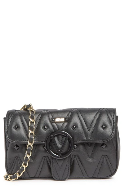 Valentino By Mario Valentino Poisson D Leather Crossbody Bag In Black