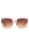 Bcbgmaxazria 50mm Oversized Square Sunglasses In Crystal Blush