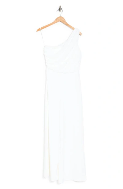 By Design Ava One-shoulder Wide Leg Jumpsuit In Ivory