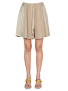 Alysi Bermuda With Tartan Motif In Beige