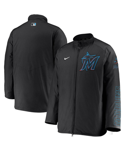 Nike Men's  Black Miami Marlins Authentic Collection Team Dugout Full-zip Jacket