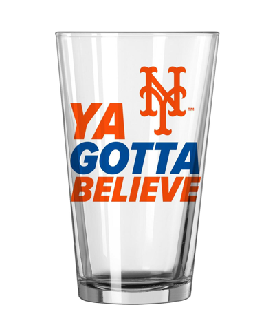Logo Brands New York Mets 16oz. Team Slogan Pint Glass In White