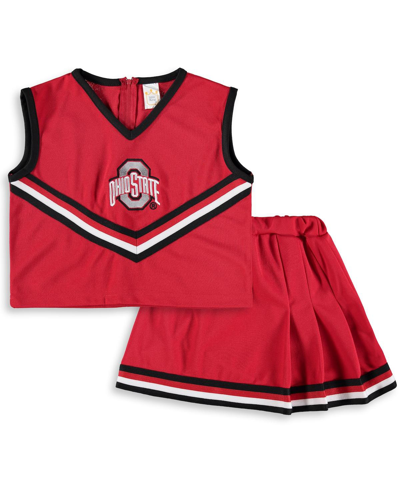 Little King Apparel Girls Youth Scarlet Ohio State Buckeyes 2-piece Cheer Set