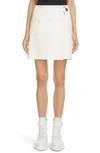 Givenchy Padlock Washed Denim Wrap Miniskirt In White