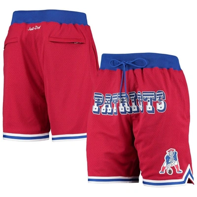 Mitchell & Ness Men's  Red New England Patriots Just Don Gold Rush Shorts