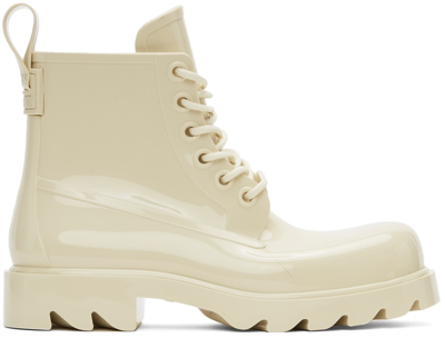 Bottega Veneta Combat Rubber Ankle Boots In Sea Salt