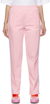 Palm Angels Pink Striped Jersey Track Pants In Pink White