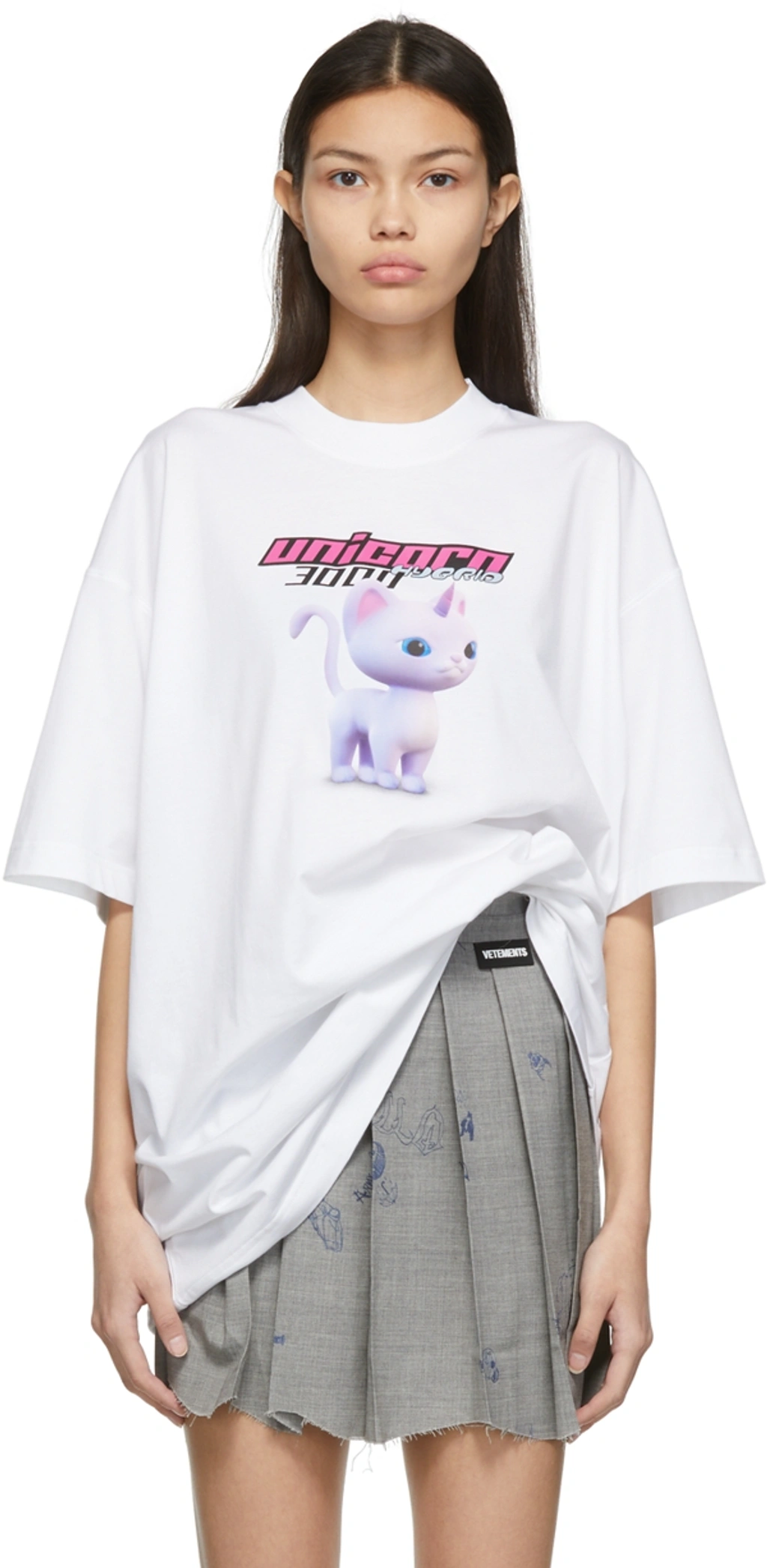 Vetements Cotton Everyone Can Be A Unicorn T-shirt In White | ModeSens