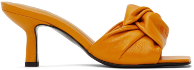 By Far Orange Lana Heeled Sandals In Snf Sunflower